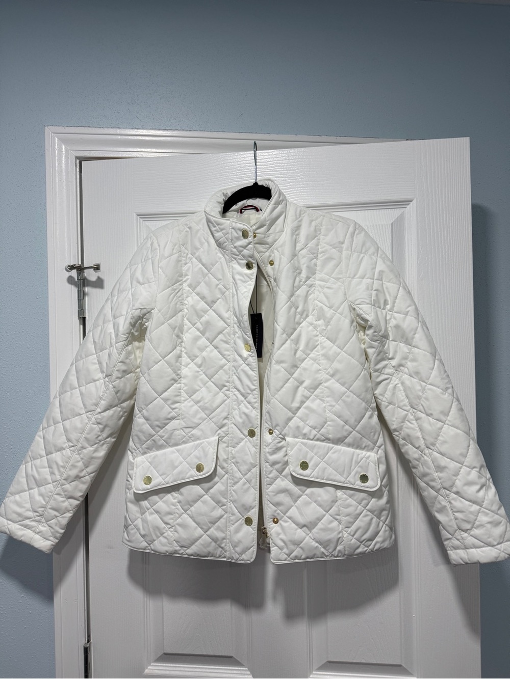 Tommy Hilfiger White Quilted Puffer Jacket